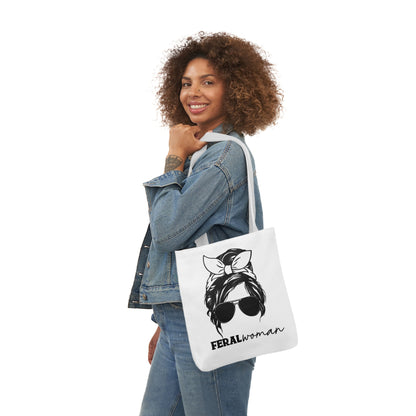 Feral Woman Canvas Tote Bag, 5-Color Straps