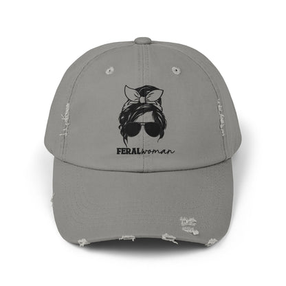 Feral Woman Unisex Distressed Cap