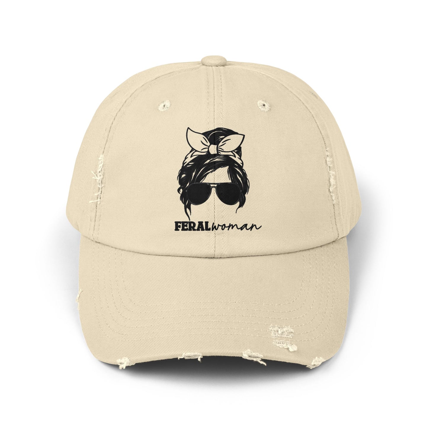 Feral Woman Unisex Distressed Cap