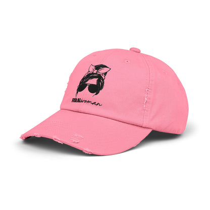 Feral Woman Unisex Distressed Cap