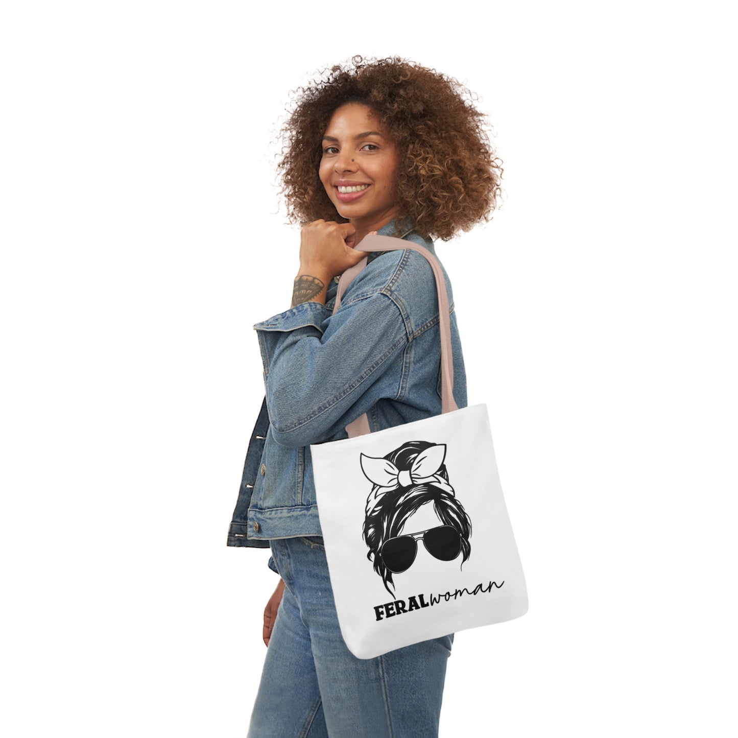 Feral Woman Canvas Tote Bag, 5-Color Straps