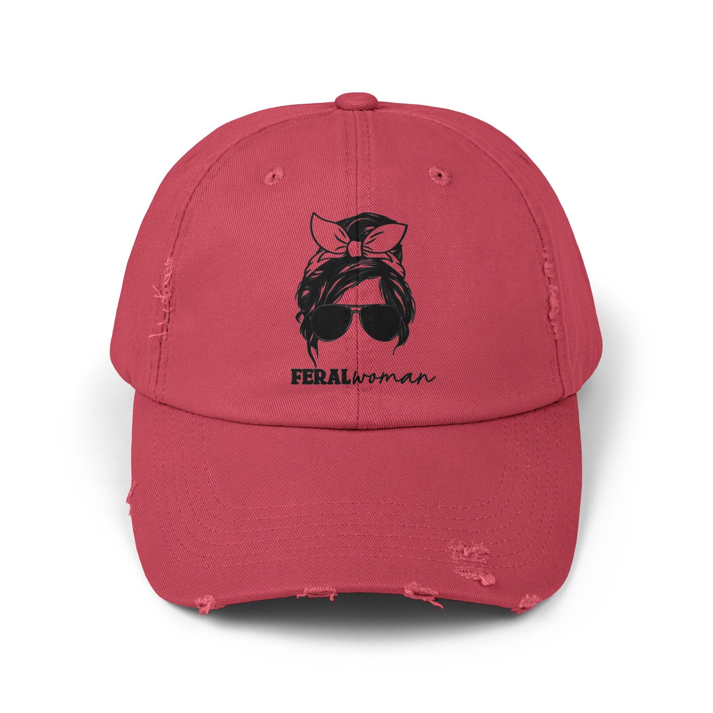 Feral Woman Unisex Distressed Cap