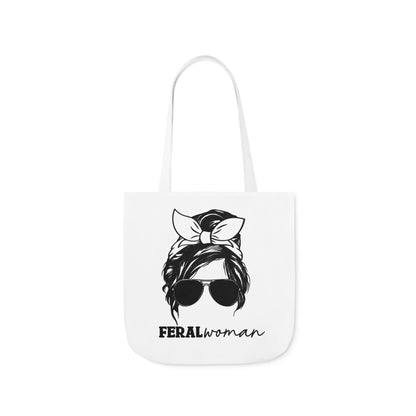 Feral Woman Canvas Tote Bag, 5-Color Straps