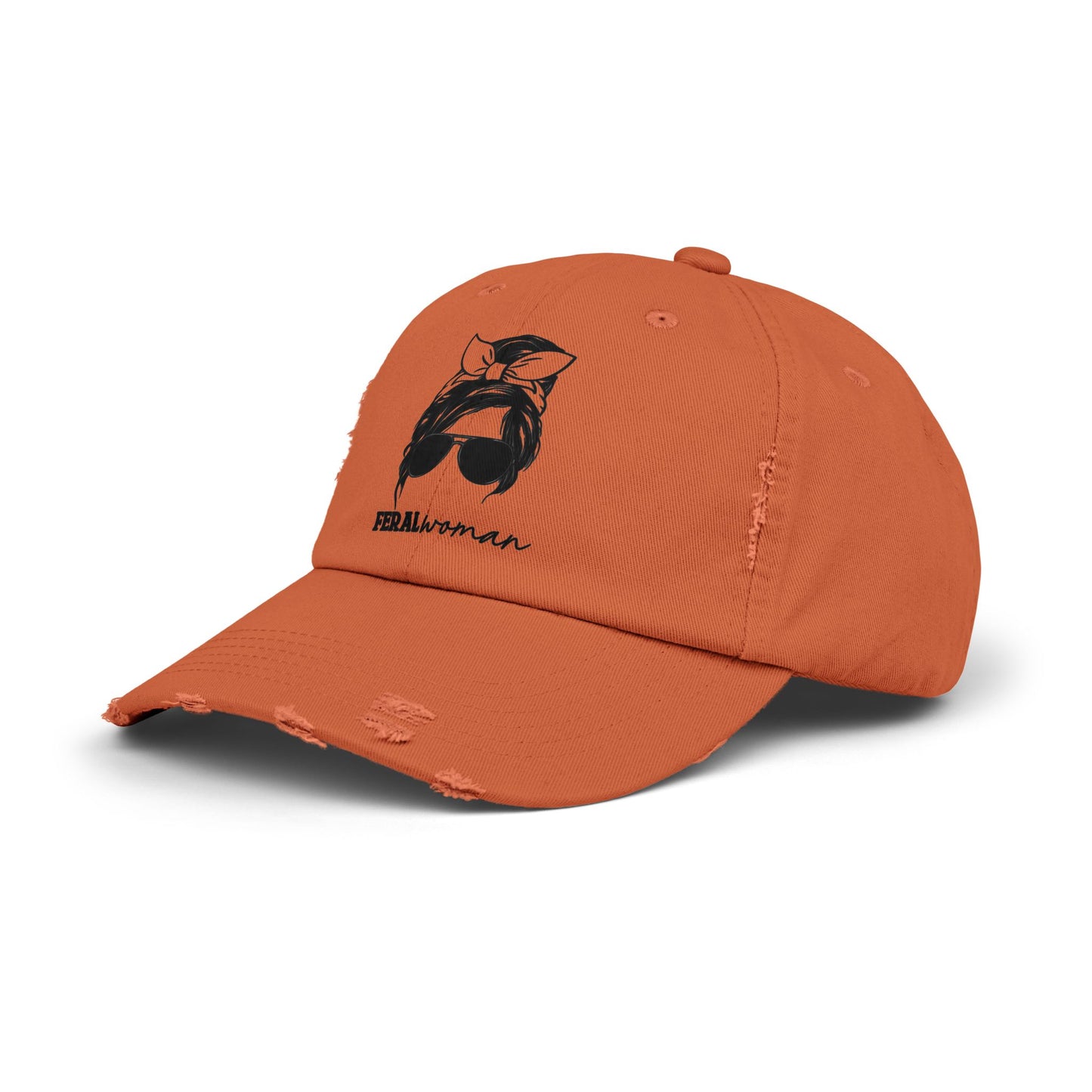 Feral Woman Unisex Distressed Cap