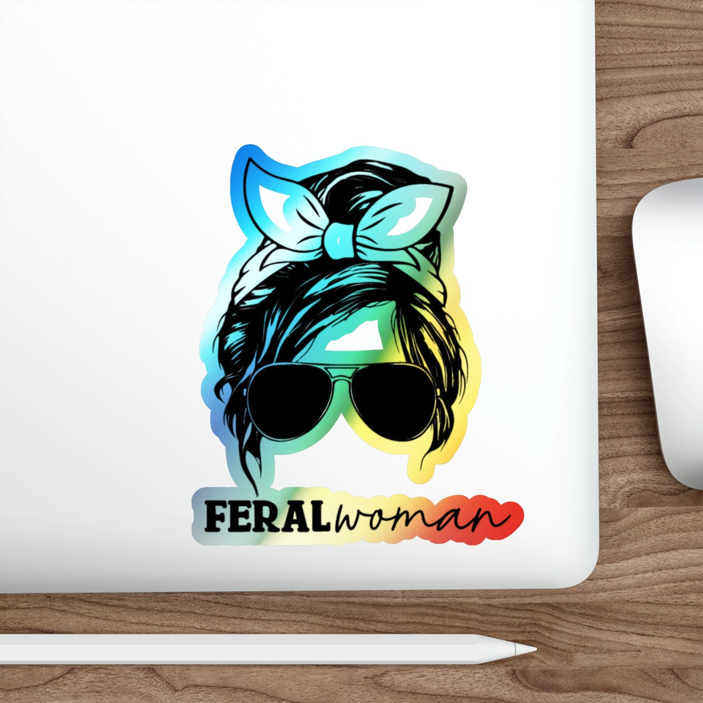 Feral Woman - Holographic Die-cut Stickers