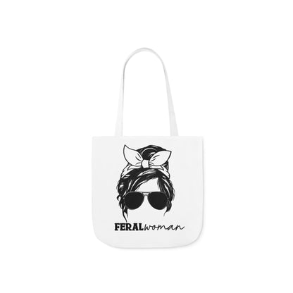 Feral Woman Canvas Tote Bag, 5-Color Straps