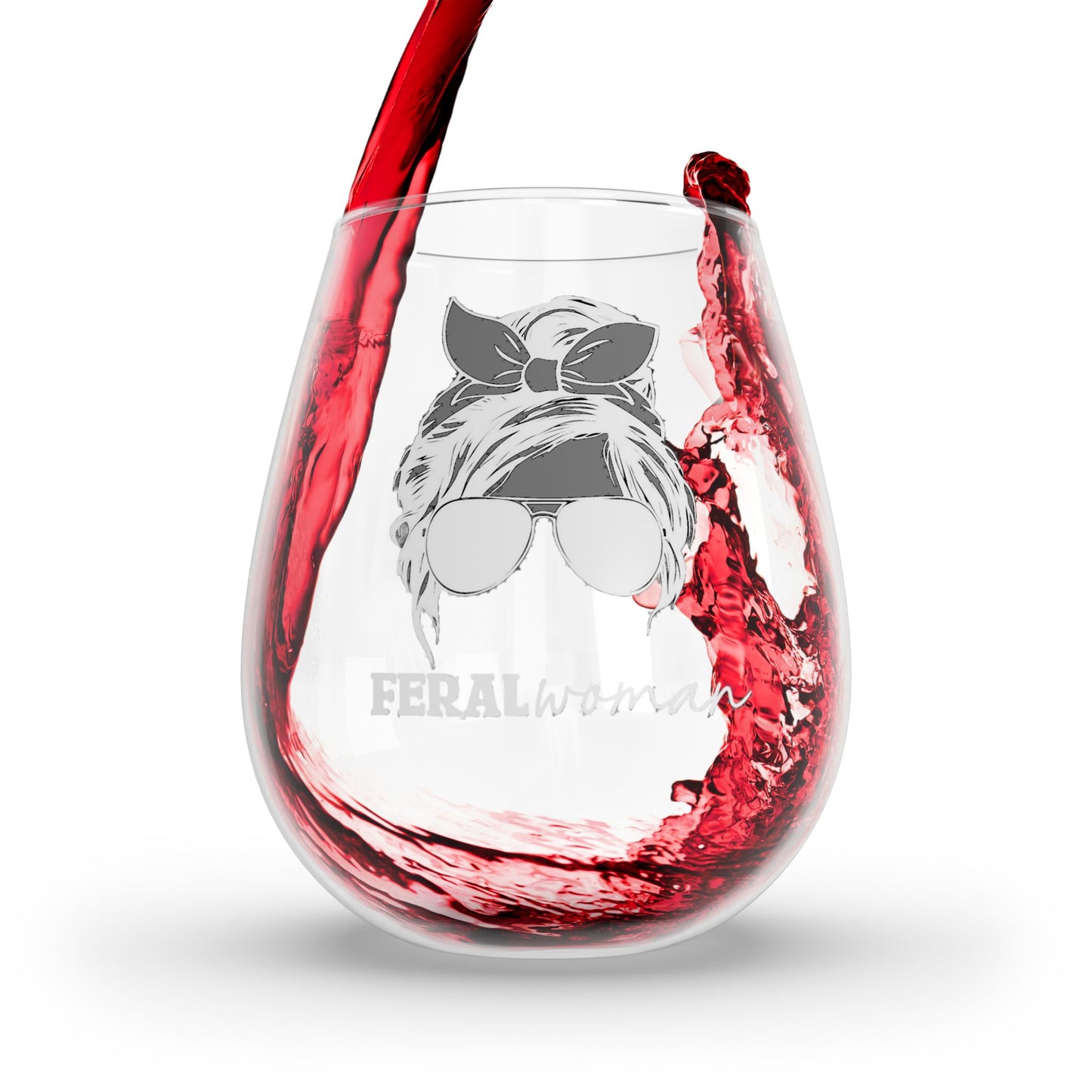 Feral Woman Stemless Wine Glass, 11.75oz