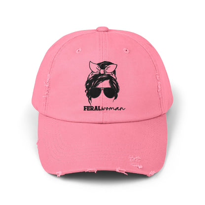 Feral Woman Unisex Distressed Cap